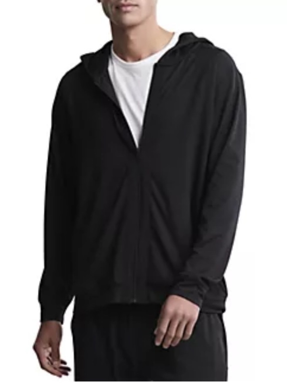 Barefoot Dreams Men's Black Zip-Up Hoodie Sweater